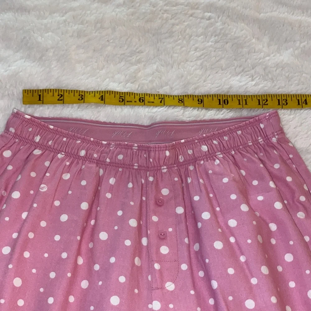 NWT Victoria Secrets Pink Side Pockets Pink and White Polka Dot Pajamas Size XS